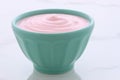 Artisan greek strawberry yogurt Royalty Free Stock Photo