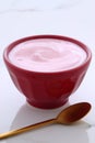 Artisan greek strawberry yogurt Royalty Free Stock Photo