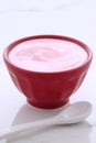 Artisan greek strawberry yogurt Royalty Free Stock Photo