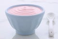 Artisan greek strawberry yogurt Royalty Free Stock Photo