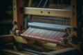 Artisan Hand Loom with Woven Textile