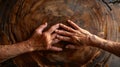 Artisan hands shaping clay on a pottery wheel, capturing the essence of craftsmanship. Unique clay pottery creation Royalty Free Stock Photo