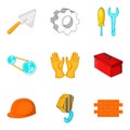 Artisan icons set, cartoon style Royalty Free Stock Photo