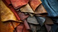 Artisan leather dyeing process, colorful textured material craftsmanship