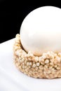 Artisan Monoportion Patisserie Dessert Cake on Whitte Reflective Background Royalty Free Stock Photo