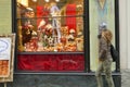 Artisan pastry shop exhibits typical Italian products of the Christmas time