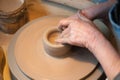 Artisan Potter throwing a pot Royalty Free Stock Photo