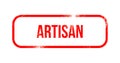 Artisan - red grunge rubber, stamp