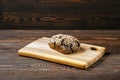 Artisan rye bread with dried apricots, prunes and sunflower seeds Royalty Free Stock Photo