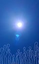 Artisan Sunburst Sun Flare Mystical Ghost Beings Blue Sky Scene Image Artography