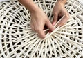 Artisan working on basketry, straw baskets. Traditional crafts. Handmade. AI Generative