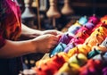 Artisan working on a manual loom. Traditional crafts. Handmade. AI generated