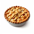 Artisanal Apple Pie: Handcrafted Elegance on White Background