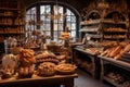 artisanal bakery with various baked goods on display
