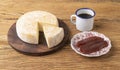 Artisanal Canastra cheese from Minas Gerais, Brazil with coffee and guava sweet