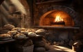Artisanal Craftsmanship - Traditional Stone Oven Bread Baking. Generative by Ai Royalty Free Stock Photo