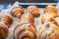 Artisanal croissants made with organic products, baked in the home kitchen