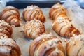 Artisanal croissants made with organic products, baked in the home kitchen