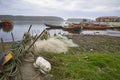 Artisanal fishing boats, in the bay of Puerto Saavedra, Chile