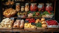 Artisanal Food Display at a Local Deli in Bologna City