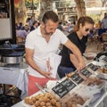 Artisanal Frittelle for sale at artisan market in Ile rousse Royalty Free Stock Photo