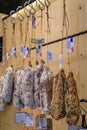 Artisanal sausages at a butcher shop in Colmar, France