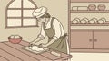 Baker Preparing Dough, Artisanal Bread Making Process, vector design Generative AI Royalty Free Stock Photo