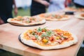 artisanal woodfired pizzas crafted at a food festival