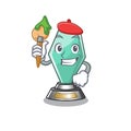 Artist acrylic trophy cartoon shaped on character