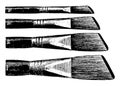 Artist bristle Brushes are usually flat with either short vintage engraving