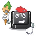 Artist button f12 on a keyboard mascot Royalty Free Stock Photo