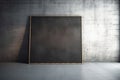 Artist canvas on rustic grunge wall Blank picture mockup