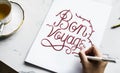 An artist creating hand lettering artwork Royalty Free Stock Photo