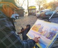 Artist creating a masterpiece, Lvov, Ukraine