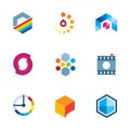 Artist design community logo creative industry visual icon set