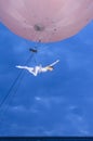 Artist doing acrobatics in the air