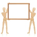 Artist Dolls Wooden Frame Blank Royalty Free Stock Photo