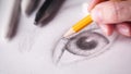 Artist drawing eye