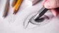 Artist drawing eye