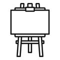 Artist easel icon, outline style