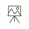 Artist easel icon vector. Line art canvas symbol.