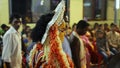 An artist entering temple