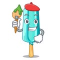 Artist fruit ice cream on stick cartoon