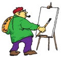 The artist with his easel