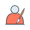 Color illustration icon for Artist, designer and author