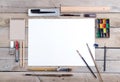 Artist, illustrator or calligrapher workplace Royalty Free Stock Photo