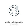 Artist paint palette outline vector icon. Thin line black artist paint palette icon, flat vector simple element illustration from Royalty Free Stock Photo