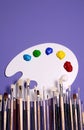 Artist Paint Palette with Paints and Brushes, Symbolic of Art