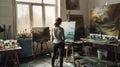 Artist Painter Woman Paint Studio Concept Royalty Free Stock Photo