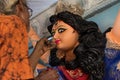 An artist painting goddess Durga idol for Durga puja